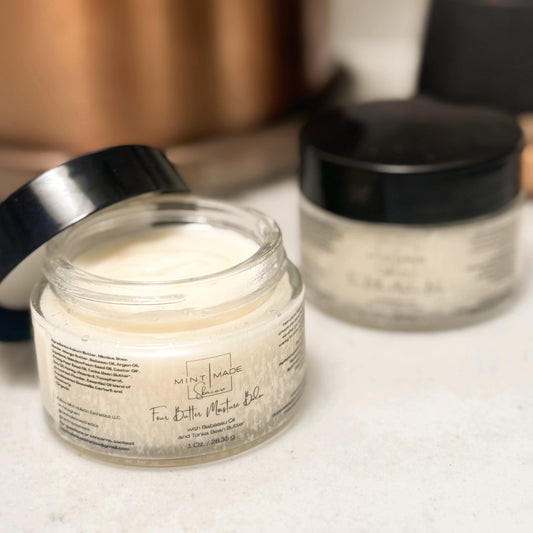 4 Butter Moisture Balm with Babassu Oil, Tonka Bean and Kokum Butter.