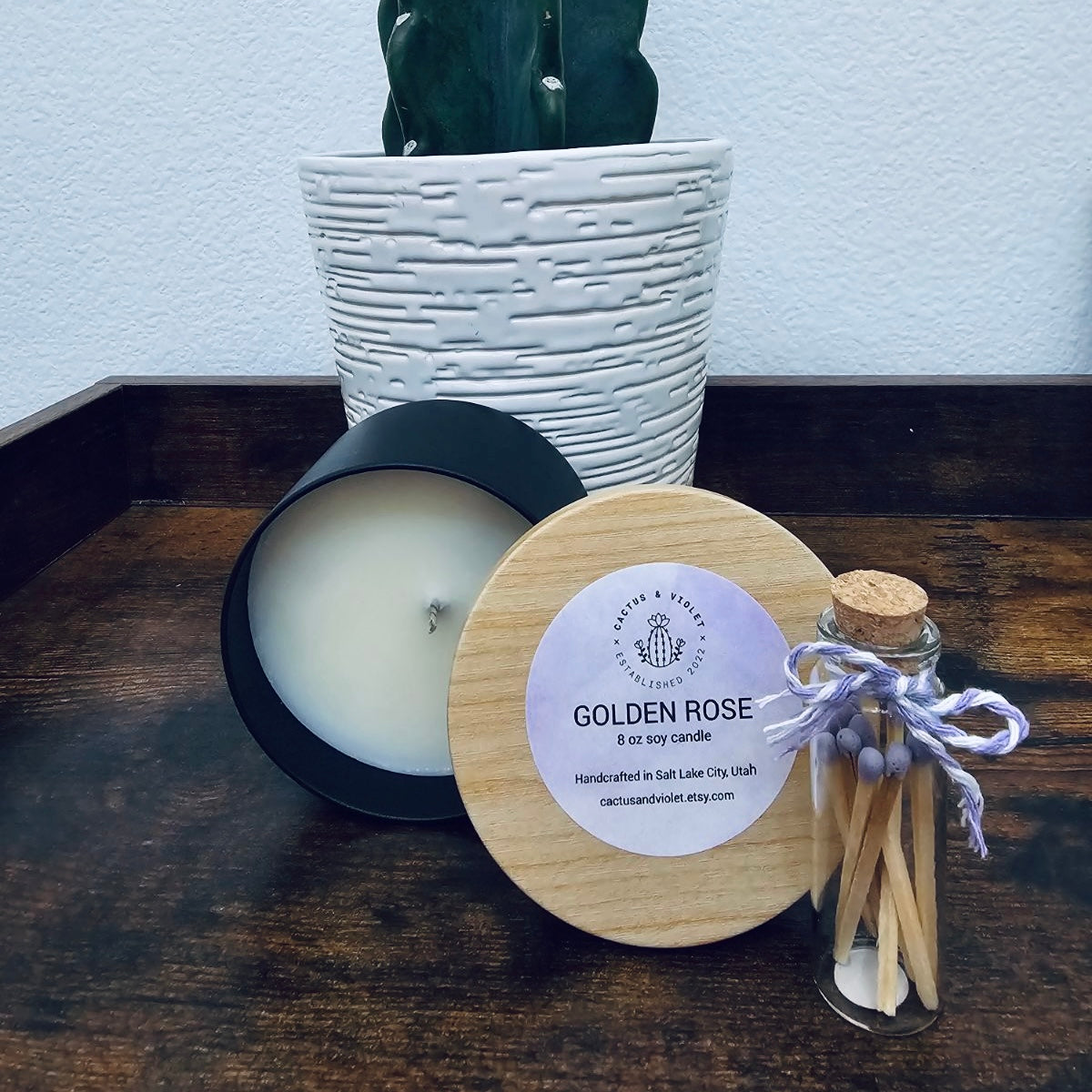 Handmade Soy Candles by Cactus and Violet