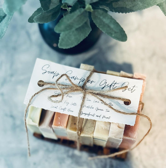 Handmade natural soap sample gift set